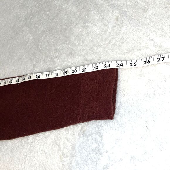 LL Bean Women's Button Cardigan Sweater Size M Leaves Embroidered Red Burgundy - Picture 7 of 11